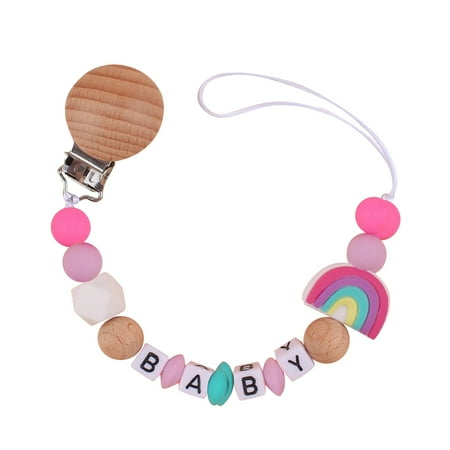 

Uposao Cartoon Rainbow Pacifier Chain Cute Pacifier Chain for Baby Teeth Toy Baby Gift for More Than Three Months Purple