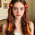 thumbnail image 6 of erdimoy National Flag Color Bow Braided Tassel Hair Clips, Country Thematic Soccer Game Day Cheer Hair Barrette Accessories for Sports Fan Outfit Decor, 6 of 6