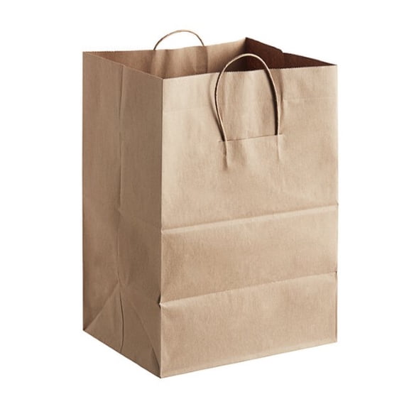 Watson Distributing 12" x 9" x 15-3/4" Paper Bag Round Handle 200/Case