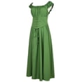 thumbnail image 5 of yoeyez Wedding Guest Costume Women Medieval Peasant Dress Sleeveless Corset Dress Pirate Viking Costumes for Party Green,M, 5 of 6