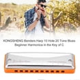 thumbnail image 4 of Harmonica KONGSHENG Benders Harp 10 trous 20 tons Blues pour débutants, tonalité de do (orange), 4 of 4