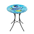 thumbnail image 4 of Angelo Décor 23.5-inch tall Fish Glass Birdbath with Metal Stand, 4 of 5