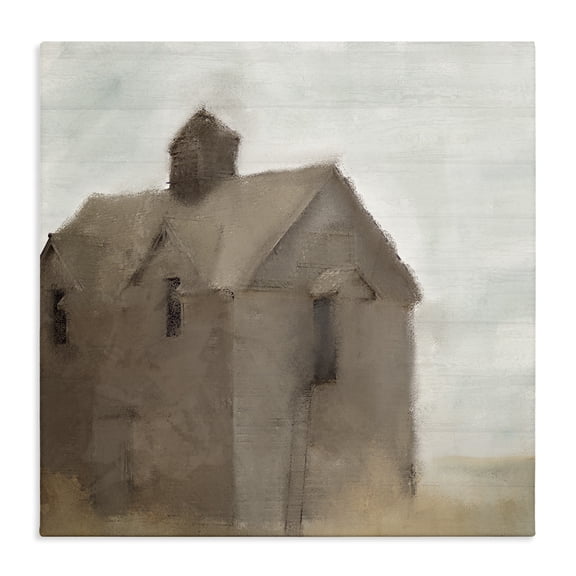 Stupell Industries Farmhouse Rustic Painterly Brown Barn Rural Farmland Canvas Art, 17 x 17, by Kim Allen