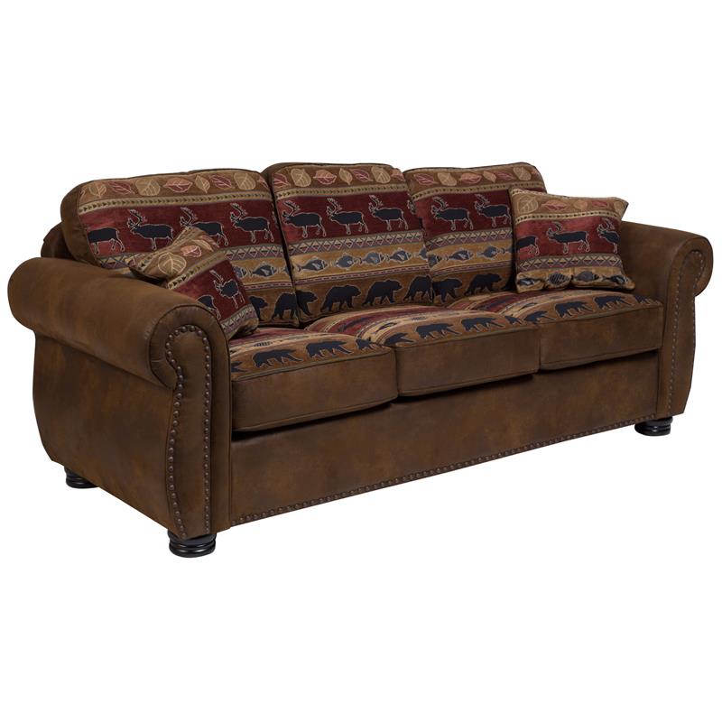 Yellowstone Wildlife Pattern Sofa With Nailhead Trim - Walmart.com