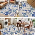 thumbnail image 6 of Valentine's Day Washable Area Rug 3 x 5 ft Vintage Blue Stripes Plaid Love Heart Linen Texture, Soft Non Slip Rugs Stain Repellent Indoor Felt Carpet for Living Dining Room Bedroom Home Office, 6 of 9