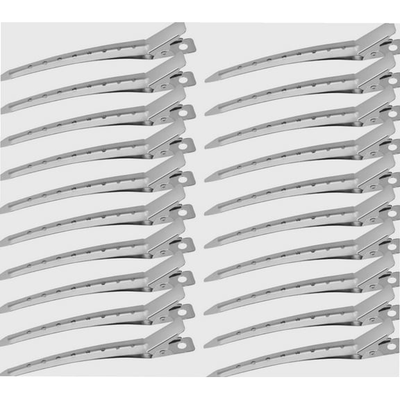Pin Curl Clips 24 pcs, Silver Metal Hair Clips for Styling, Hair Sectioning Clips, Hairdressing Clips for Curls for Hair Extensions DIY Hair Accessories (3.50 Inch)