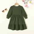 thumbnail image 4 of Tiny Cutey Baby Girl Dress Clothes Fall Long Sleeve Square Neck Solid Vintage Dresses Outfit Set for 4-5T, 4 of 7