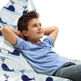 thumbnail image 1 of Whale Lounger Chair Bag, Horizontal Ocean Waves with Blue Fishes Animals of Sea, High Capacity Storage with Handle Container, Lounger Size, Pale Blue Navy Blue, by Ambesonne, 1 of 5