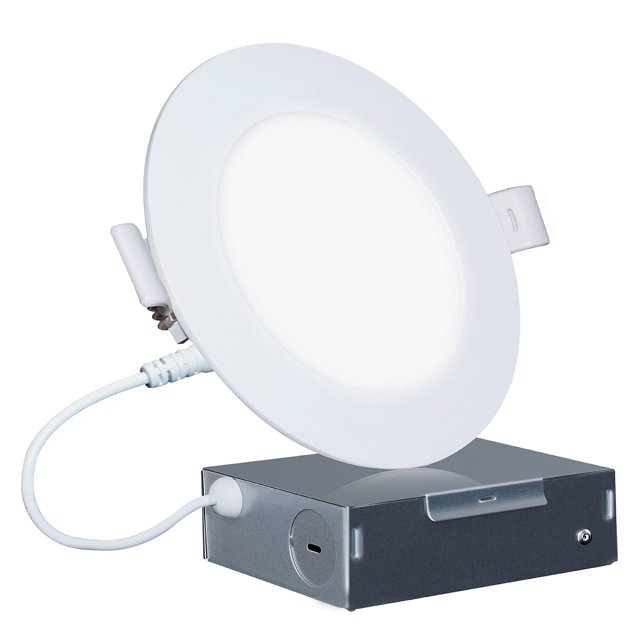 INFIBRITE 4 Inch 4000K Cool White 9W 750LM Thin LED Ceiling Light Kit, Dimmable, Wet Rated