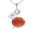 thumbnail image 1 of Beads Rabbit Animal Necklaces & Pendants Chakra Reiki Pink Purple Crystal, 1 of 6