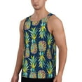 thumbnail image 2 of Fotbe Colorful Pineapples Pattern Men's Quick Dry Workout Tank Top Gym Muscle Tee Fitness Bodybuilding Sleeveless T Shirt Breathable Workout Shirt-Medium, 2 of 9