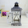 thumbnail image 3 of Rustic Style Vintage Distressed Wooden Lantern Decorative Hanging Pillar Candle Holder Candlesticks for Tabletop Wedding Party Centerpiece Garden Ornament, 3 of 12