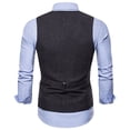 thumbnail image 2 of SWSMCLT Men's Vintage Work Spring Tank Top V Neck Waistcoat Top Soft Vest Single-breasted Fitted Winter Cotton Dress Fashion Wedding Black Medium, 2 of 4