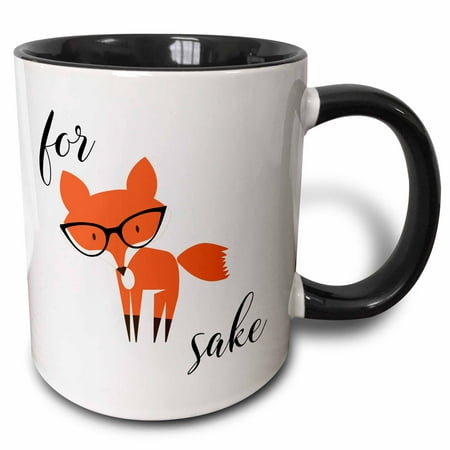 Daiginjo Sake - 3dRose For Fox Sake - Two Tone Black Mug, 11-ounce