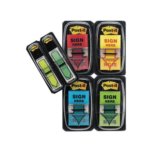 Arrow Message 1 Page Flags 200 "Sign Here", 48 Arrow, Four Colors, 248/Pack