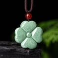 thumbnail image 2 of Emerald Jade Lucky Clover Flower Necklace,Certified Emerald Jade Four Leaf Necklace,Protection Amulet Talisman Lucky Pendant(Green,Genuine Certificate), 2 of 6