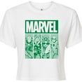 thumbnail image 3 of Marvel - St. Patrick's Day Green Grid - Juniors Cropped Graphic T-Shirt, 3 of 5