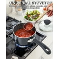 thumbnail image 4 of Cook N Home Nonstick Sauce Pan Set 1Qt and 2Qt, Multi-purpose Cooking Pot Set Saucepan Kitchenware, Black, Aluminum, 4 of 6