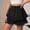 Black, variant on Caywon Womens Solid Color Ruffled Tiered Cake Skort Elastic High Waist Pleated Casual Mini Skirt Shorts for Daily Vacation Wear Falda Corta Pantaleta para Mujer