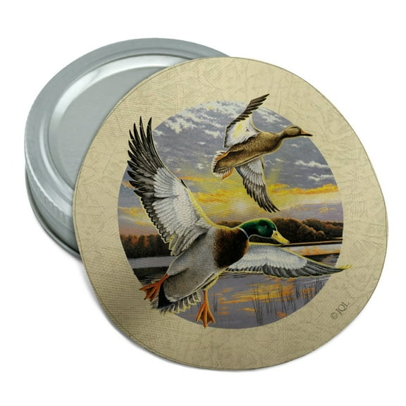 Mallard Ducks Flying Sunrise Round Rubber Non-Slip Jar Gripper Lid Opener