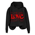 thumbnail image 2 of successthop Pink Hooded Sweatshirt Women Valentines Day Clothes Long Sleeve Polyester Casual Love Heart Printed Lover Gift Blouse Tops for Valentines Gifts L, 2 of 6