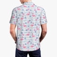 thumbnail image 3 of Balery Flamingo and Pineapple Printed Men’s Short Sleeve Polo Shirt, Midweight Men's Shirt,Golf Polo shirts -Medium, 3 of 8
