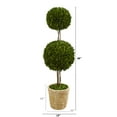 thumbnail image 2 of Nearly Natural 4' Preserved Boxwood Double Ball Artificial Topiary in Planter, Green, 2 of 4