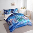 thumbnail image 4 of Manfei Winter Xmas Tree 7-Piece Twin Bedding Sets for Kids, Blue Christmas Eve Bedding Comforter Set, Western Festival Reversible Sheet Sets, Lightweight Room Decor, 4 of 8
