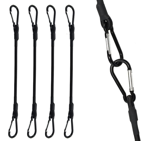 SDTC Tech Cordon Élastique Bungee de 72 Pouces avec Mousqueton / Lot de 4 Sangles Robustes en Latex Supérieur Corde Élastique Solide Se Verrouille sur les Points d'Ancrage des Supports à Bagages/chargements/camping/VR/chariots à Main etc.
