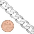 thumbnail image 3 of Men's 13.5mm Solid .925 Sterling Silver Flat Curb Chain Bracelet, 9 inches, 3 of 7