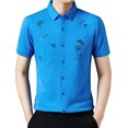 thumbnail image 1 of MDUKONU Chemise pour Homme Invitée de Mariage à Manches Courtes Résistante aux Plis Chemise Passe-Partout Bleu TG, 1 of 6
