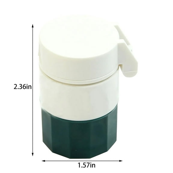 Holiday Promotions, Homng Green Portable Pillbox, Cutter, Grinder, Multi-Functional Four-Treasure Box, Divider, and Crusher, for Small Or Large Tablet Vitamin Organizer with Storage Container