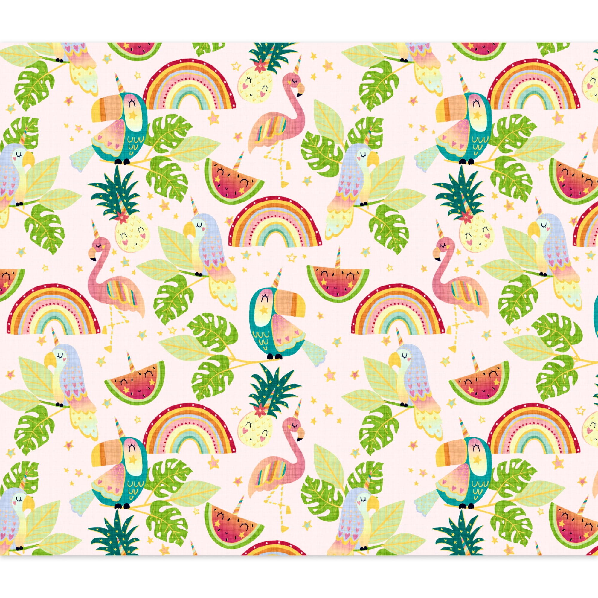 Create It 18"x21" Cotton Tropical Precut Sewing & Craft Fabric, Pink 10 Pieces