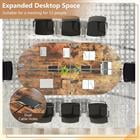 Kepooman 95" Oval Industrial Executive Conference Table with Dual Cable Management Ports for Office Meeting Room Furniture, Rustic Brown