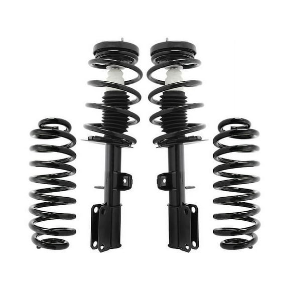 Front and Rear Air Spring to Coil Spring Conversion Kit - Compatible with 2000 - 2006 BMW X5 2001 2002 2003 2004 2005