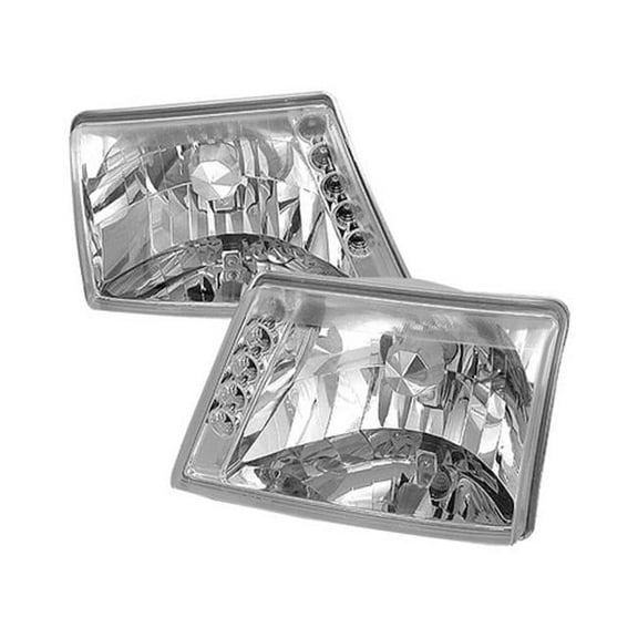 Crystal Housing Headlights for 98 to 00 Ford Ranger, Chrome - 10 x 19 x 25 in.