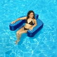 thumbnail image 2 of SOLSTICE By SWIMLINE 15120 Extra-Large Fabric Covered U-Seat Inflatable Pool Float Lounger | Comfortable Sling Seat, Back Rest, Cup Holder, & Dry Cover | Floatie Pool Party Beach Lake Durable, 2 of 3