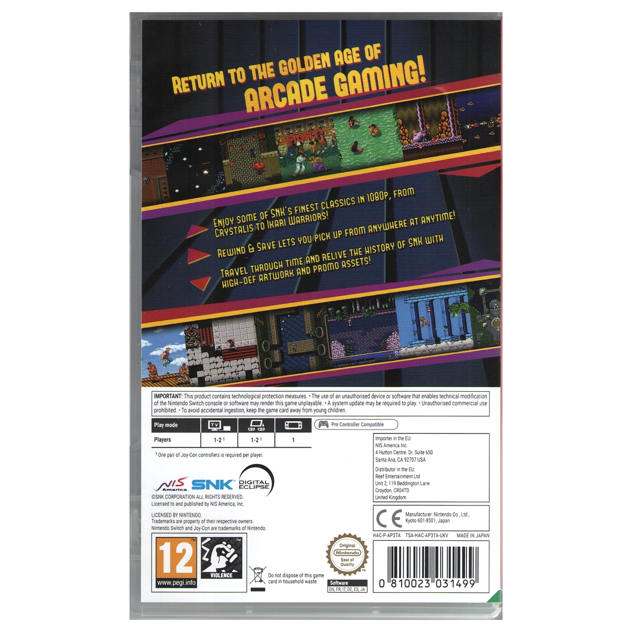 SNK 40th Anniversary Collection (Nintendo Switch) EU Verion Region