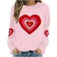 thumbnail image 4 of Plus Size Sweatshirts for Womens Valentine's Love Heart Printed Shirts Long Sleeve Round Neck Blouses Valentine's Day Sweater Pullover Tops, 4 of 5