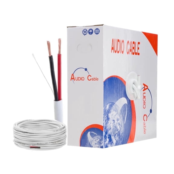 500ft 18/2 Speaker Wire – CL2 Rated Copper Clad Aluminum CCA Cable for In-Wall Audio Installation – Easy Pull Box - Cables Direct Online