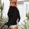 thumbnail image 3 of Blusa con hombros descubiertos para mujer,Blusa acampanada de manga larga, blusa encantadora para mujer, Tops de moda para mujer, diseño de próxima generación, 3 of 6