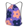 thumbnail image 3 of XMXT Waterproof Gym Bag, Purple Cartoon Flower Drawstring Backpack for Men, m, 3 of 8