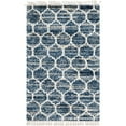 thumbnail image 1 of Unique Loom Hygge Shag Geometric Plush & Cozy Rug 5' x 8' Rectangle Blue/Ivory, 1 of 1