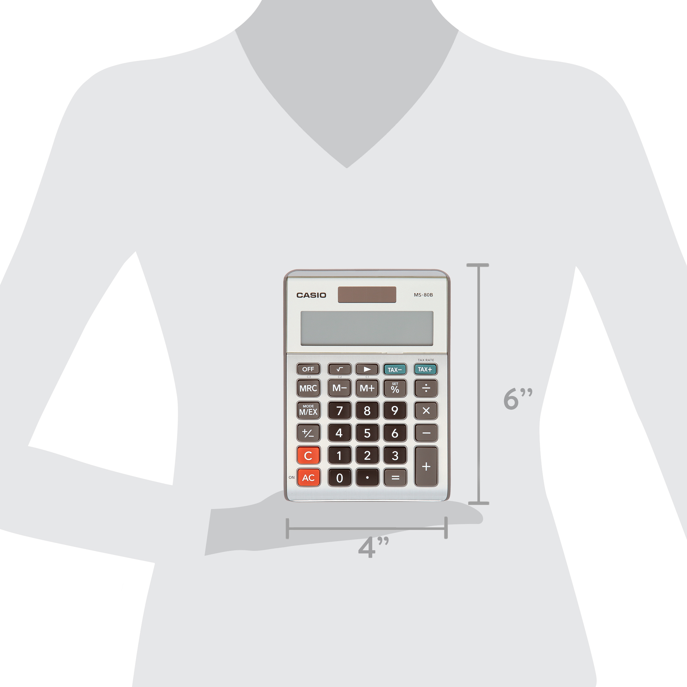 Casio MS-80B 8-Digit Desktop Calculator, Satin Nickel photo 6