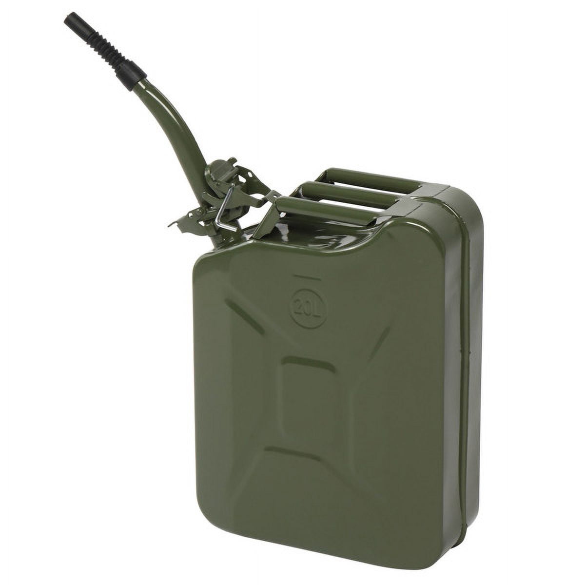 20L Portable Fuel Storage Can with Spout, Army Green, Lightweight for Petrol/Diesel/Oil, Durable High-Grade Material