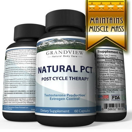 Natural PCT-Post Cycle Therapy - Kickstarts Natural Testosterone Production Restores Normal Hormone Levels Helps Maintain Muscle Mass Support Healthy Liver (Best Over The Counter Testosterone Pills)