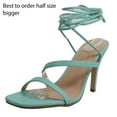 thumbnail image 2 of City Classified Women's Open Toe Lace Up Tie High Heel Sandal, Teal,  8 M US, 2 of 4