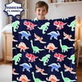 thumbnail image 4 of Manta Bororo con diseño de dinosaurio que brilla en la oscuridad para niños, 127 x 152 cm, 4 of 6
