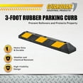 thumbnail image 4 of Guardian Parking Stop, 3 Foot Long Rubber Curb with Mounting Holes, Black/Yellow, 4 of 10