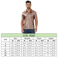 thumbnail image 5 of Mens Shirt 70s Zip Polo Shirts Short Sleeve Shiny Shirt Disco Outfits Party Costume Top, 5 of 5
